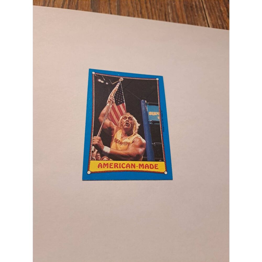 1987 Topps WWF Hulk Hogan #35 American Made Wrestling Trading Card Vintage